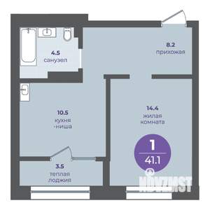 1-к квартира, вторичка, 38м2, 10/25 этаж