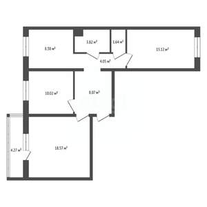 3-к квартира, вторичка, 67м2, 10/10 этаж