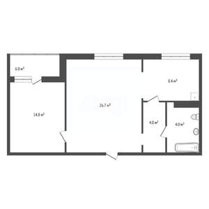 2-к квартира, вторичка, 62м2, 1/10 этаж