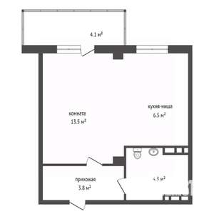 1-к квартира, вторичка, 30м2, 2/19 этаж