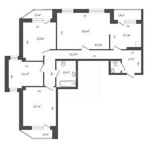 4-к квартира, вторичка, 109м2, 11/17 этаж