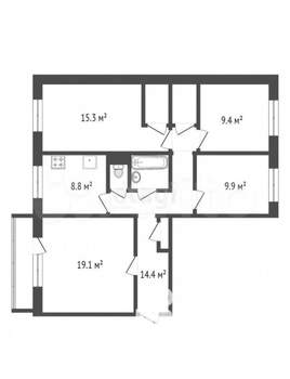 4-к квартира, вторичка, 82м2, 4/10 этаж