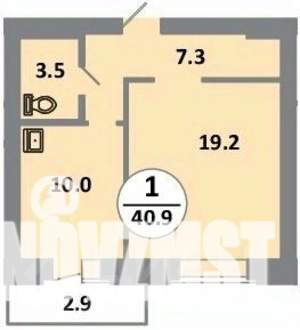 1-к квартира, вторичка, 41м2, 3/14 этаж