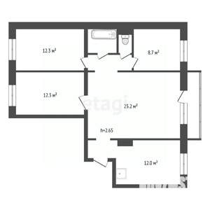 4-к квартира, вторичка, 79м2, 3/10 этаж