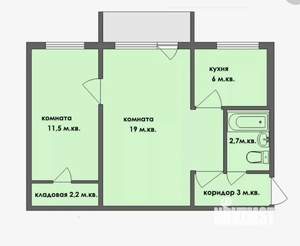 2-к квартира, вторичка, 44м2, 5/5 этаж