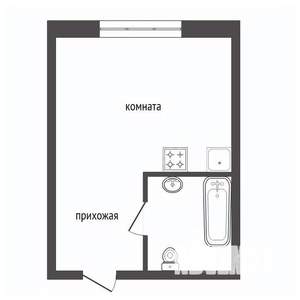 Студия квартира, вторичка, 30м2, 1/17 этаж