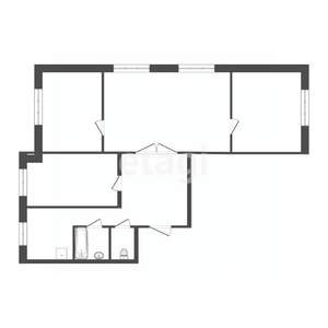 4-к квартира, вторичка, 68м2, 1/5 этаж