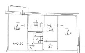 3-к квартира, вторичка, 63м2, 3/5 этаж