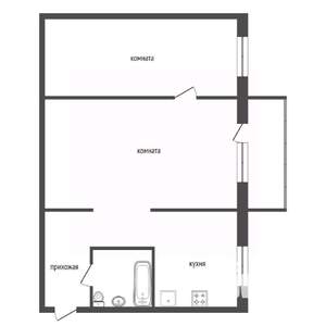 2-к квартира, вторичка, 42м2, 5/5 этаж