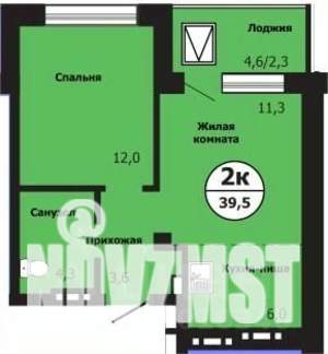 2-к квартира, строящийся дом, 40м2, 1/19 этаж