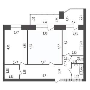 2-к квартира, вторичка, 52м2, 4/11 этаж