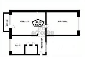 2-к квартира, вторичка, 46м2, 2/5 этаж