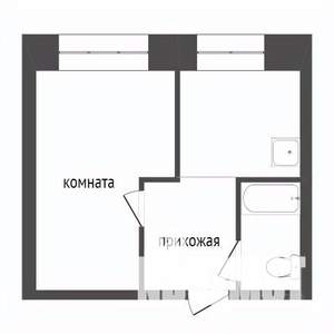 1-к квартира, вторичка, 25м2, 3/6 этаж