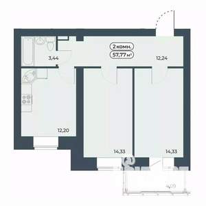 2-к квартира, вторичка, 58м2, 3/9 этаж