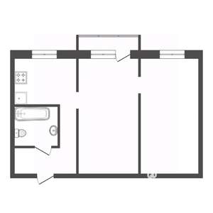 2-к квартира, вторичка, 43м2, 3/5 этаж