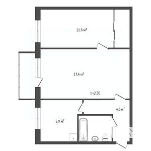 2-к квартира, вторичка, 45м2, 3/5 этаж