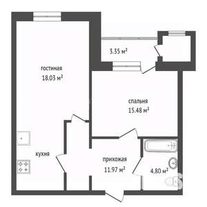 2-к квартира, вторичка, 56м2, 8/10 этаж
