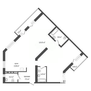 4-к квартира, сданный дом, 164м2, 8/14 этаж