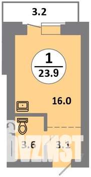 Студия квартира, вторичка, 23м2, 1/14 этаж