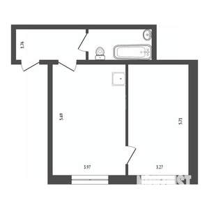 2-к квартира, вторичка, 53м2, 6/9 этаж