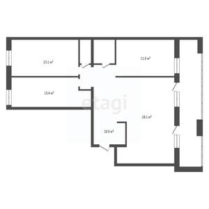 3-к квартира, вторичка, 85м2, 2/10 этаж