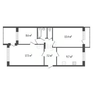 3-к квартира, вторичка, 60м2, 4/5 этаж