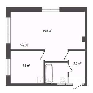 1-к квартира, вторичка, 32м2, 1/5 этаж