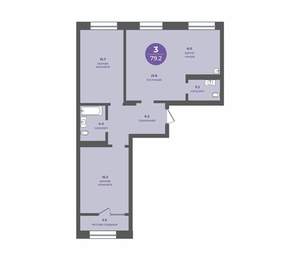 3-к квартира, вторичка, 79м2, 11/24 этаж
