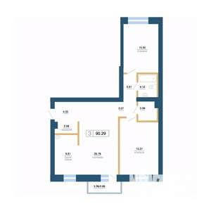 3-к квартира, вторичка, 88м2, 3/7 этаж