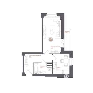 1-к квартира, вторичка, 40м2, 9/17 этаж