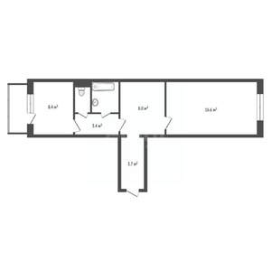 1-к квартира, вторичка, 44м2, 3/9 этаж