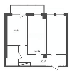2-к квартира, вторичка, 46м2, 17/17 этаж