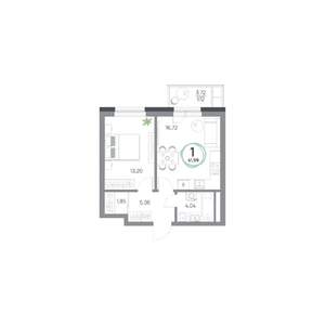 1-к квартира, вторичка, 42м2, 2/8 этаж