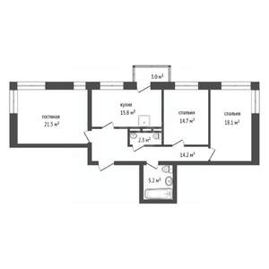 3-к квартира, вторичка, 91м2, 2/26 этаж