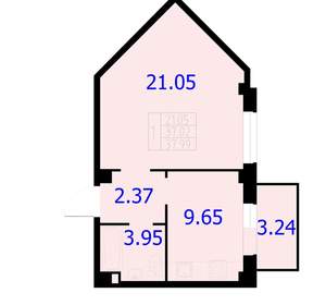 1-к квартира, вторичка, 38м2, 8/9 этаж