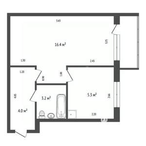 1-к квартира, вторичка, 31м2, 5/5 этаж