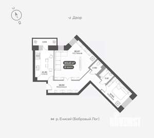 2-к квартира, вторичка, 81м2, 2/16 этаж