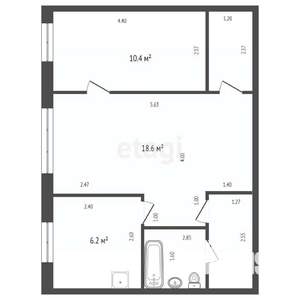 2-к квартира, вторичка, 42м2, 5/5 этаж