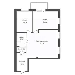 3-к квартира, вторичка, 68м2, 16/17 этаж