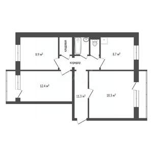 3-к квартира, вторичка, 68м2, 4/10 этаж
