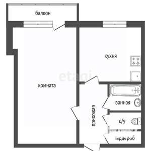 1-к квартира, вторичка, 31м2, 9/9 этаж