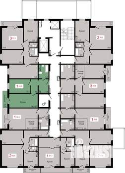 1-к квартира, строящийся дом, 44м2, 2/17 этаж