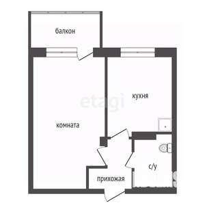 1-к квартира, вторичка, 43м2, 9/19 этаж