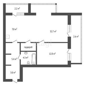 2-к квартира, вторичка, 70м2, 13/17 этаж