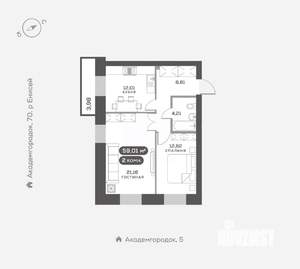 2-к квартира, вторичка, 59м2, 4/15 этаж