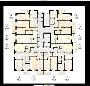 1-к квартира, вторичка, 39м2, 12/17 этаж
