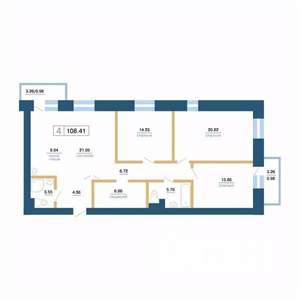 4-к квартира, вторичка, 108м2, 7/7 этаж