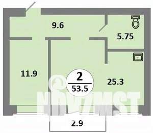 2-к квартира, строящийся дом, 52м2, 3/14 этаж