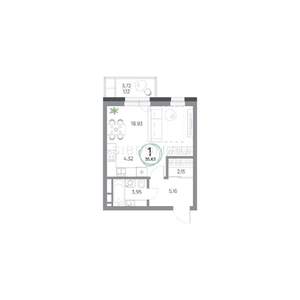 1-к квартира, вторичка, 36м2, 8/10 этаж