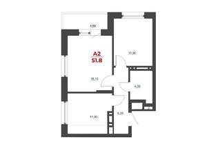 2-к квартира, вторичка, 44м2, 1/23 этаж